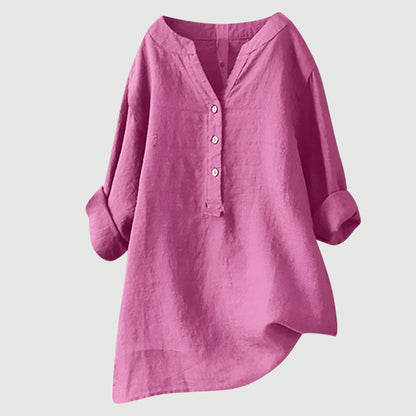 Chemise femme légère en coton – Chemise d'été ample et respirante au style décontracté