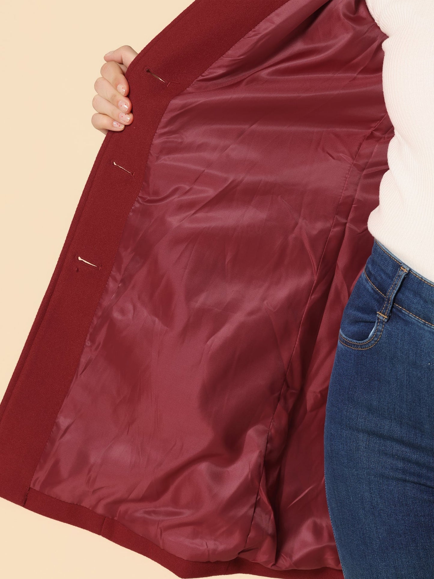 Manteaux Trench d’Hiver pour Femmes à Simple Boutonnage