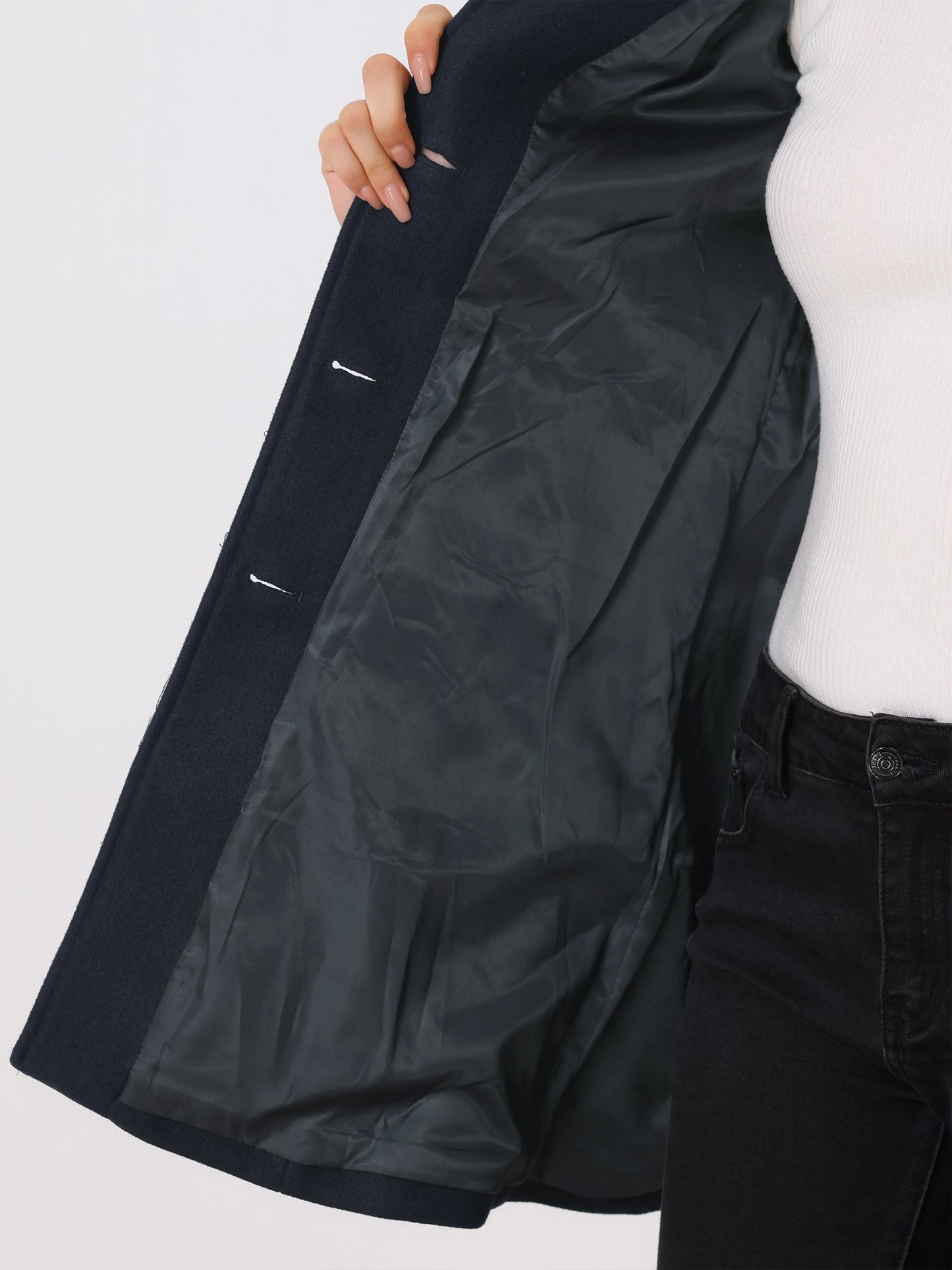 Manteaux Trench d’Hiver pour Femmes à Simple Boutonnage