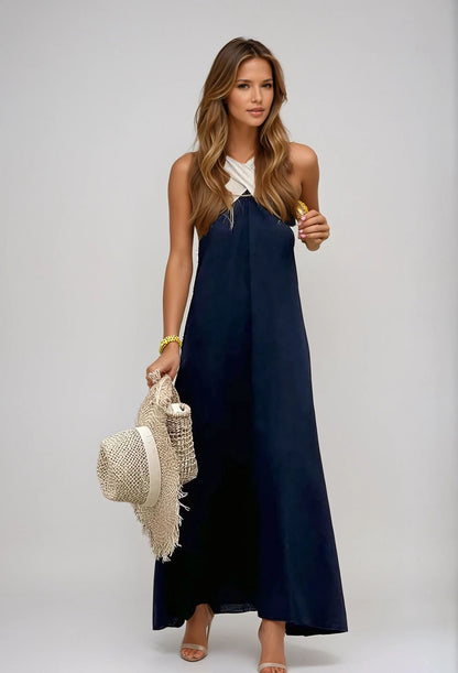 Robe D'Été Femme Coupe Fluide Et Col Croisé Flatteur