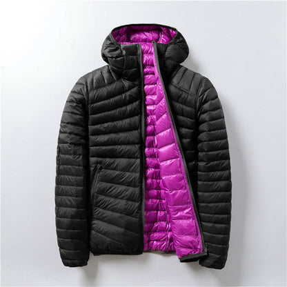 Veste Doudoune Ultra-Légère à Capuche Femme – Manteau Polyester Chaud Double Face
