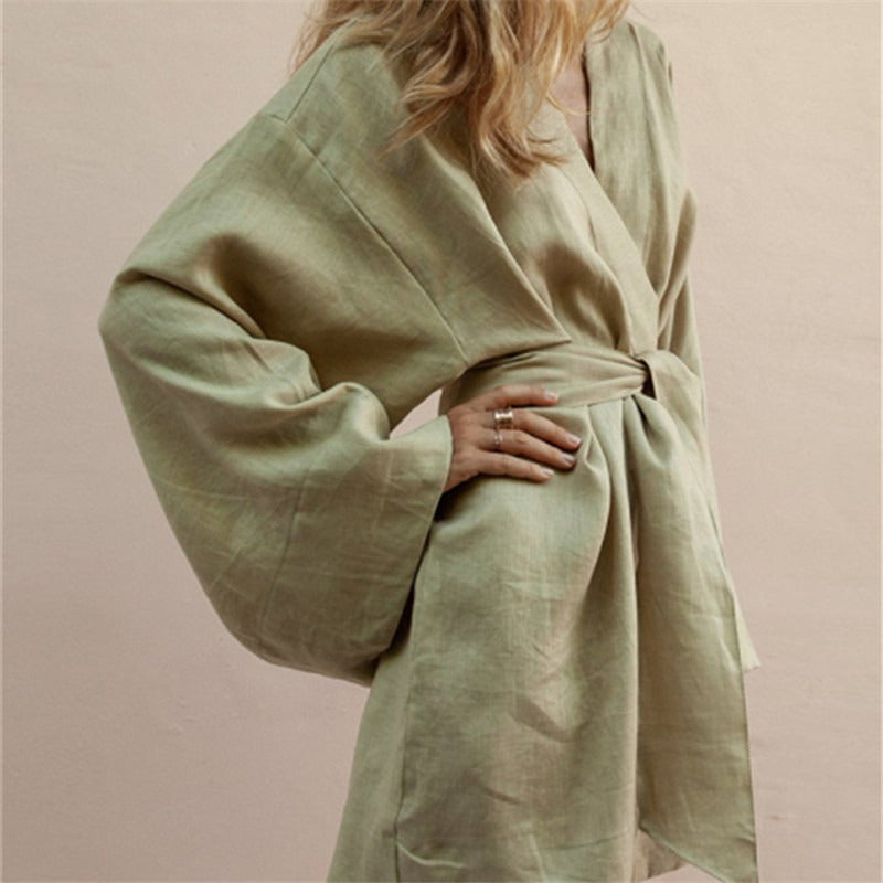 Veste Kimono Kaki pour Femme