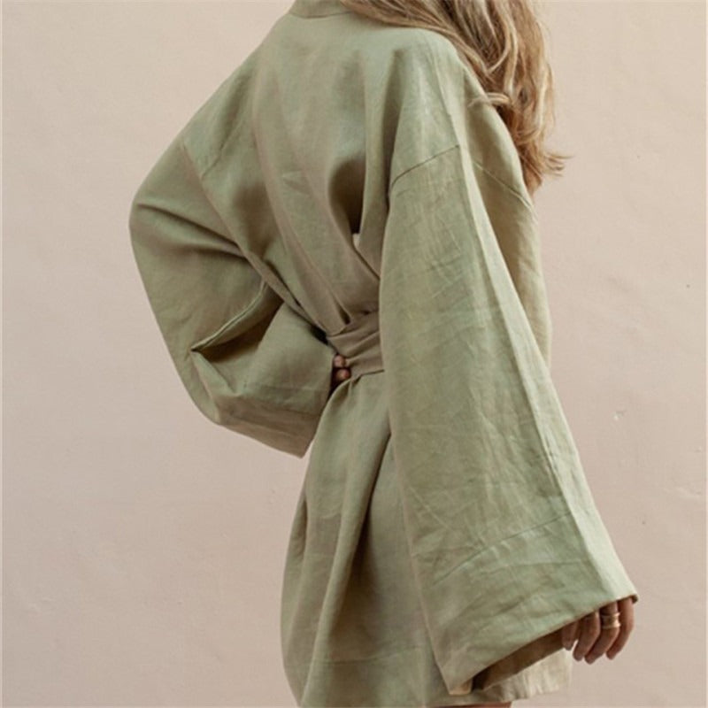 Veste Kimono Kaki pour Femme