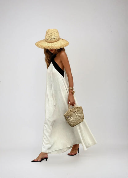 Robe D'Été Femme Coupe Fluide Et Col Croisé Flatteur