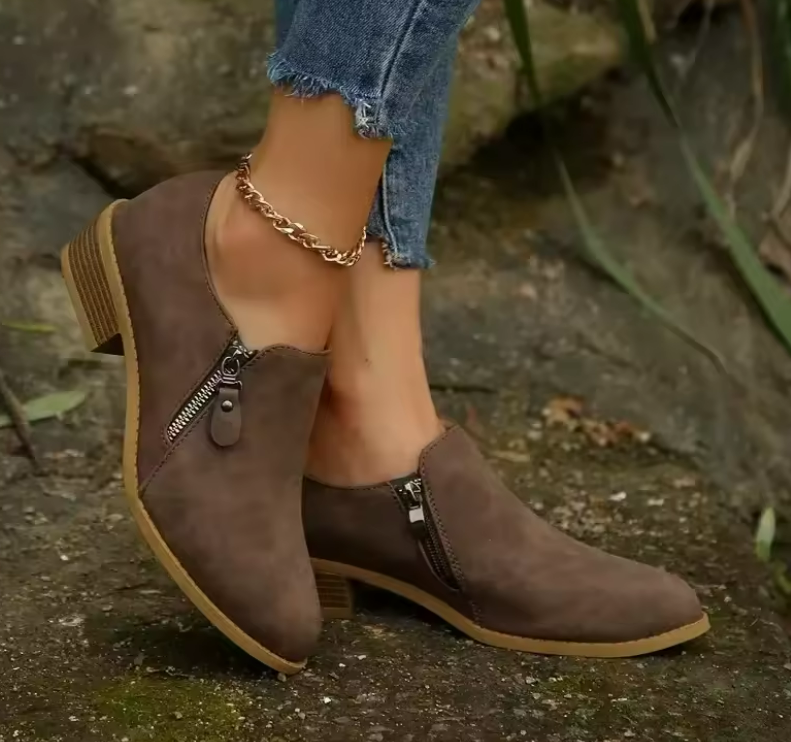 Botines para mujer Orthoflex con cierre de cremallera: estilo cómodo y sujeción para el día a día