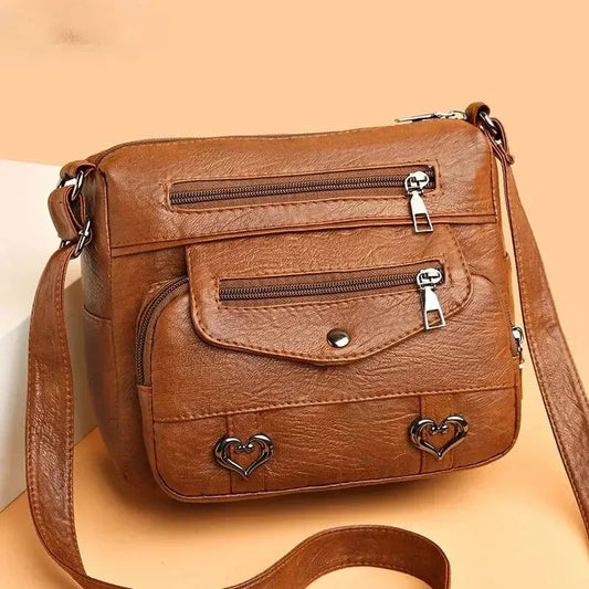 Sac Bandoulière Vintage Femme en Cuir Souple 'Love'