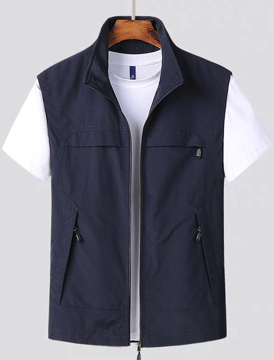Gilet Zippé Sans Manches Léger et Respirant pour Homme – Vêtement d'Extérieur Polyvalent pour Voyage et Activités de Plein Air