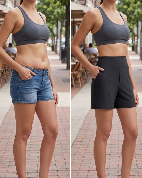 Short femme taille haute a poches profondes - Pratique et estival