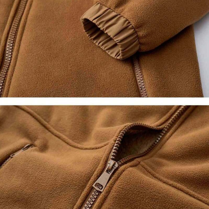 Veste d’Hiver en Polaire Premium pour Homme – Capuche et Poches à Fermeture Éclair