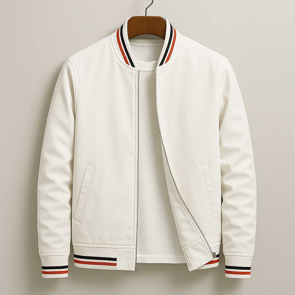 Veste Bomber Homme Légère à Zip – Veste Décontractée avec Bord Côtelé