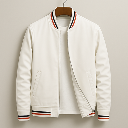 Veste Bomber Homme Légère à Zip – Veste Décontractée avec Bord Côtelé