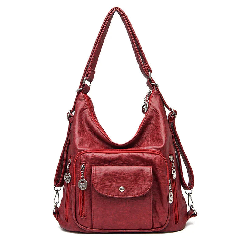 Sac à Épaule Spacieux en Cuir Souple pour Femme – Sac à Main Multi-Poches