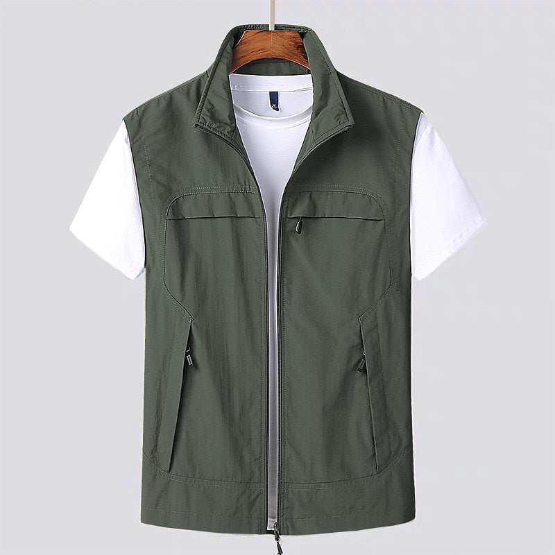 Gilet Zippé Sans Manches Léger et Respirant pour Homme – Vêtement d'Extérieur Polyvalent pour Voyage et Activités de Plein Air