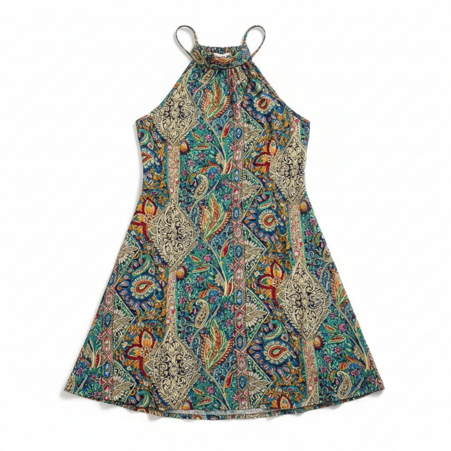 Robe Imprimée à Col Halter pour Femme – Robe Sans Manches Style Tunique