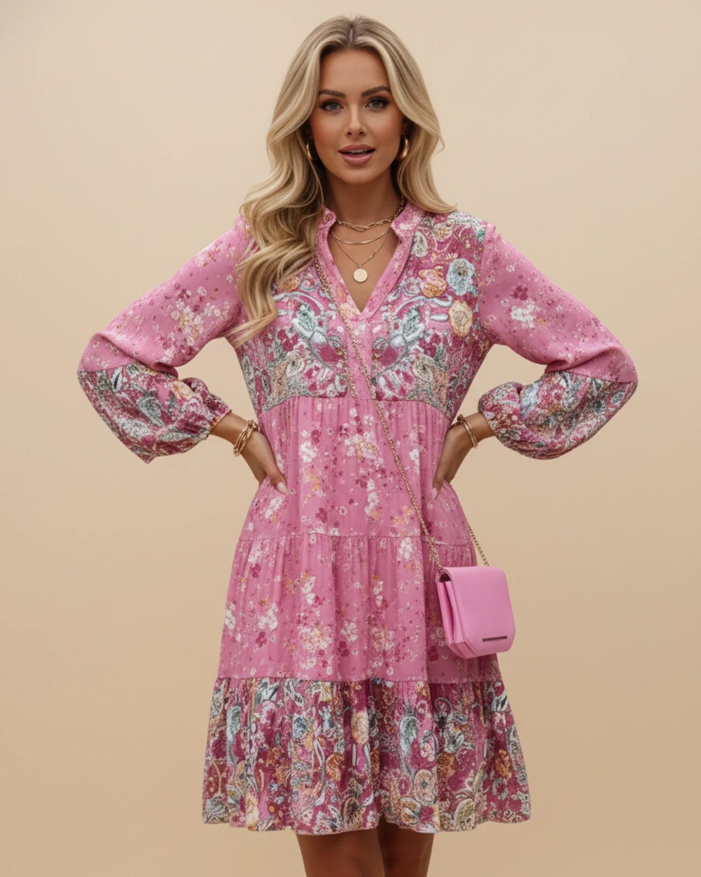 Robe Mini Fleurie Femme – Élégance Boho-Chic à Volants