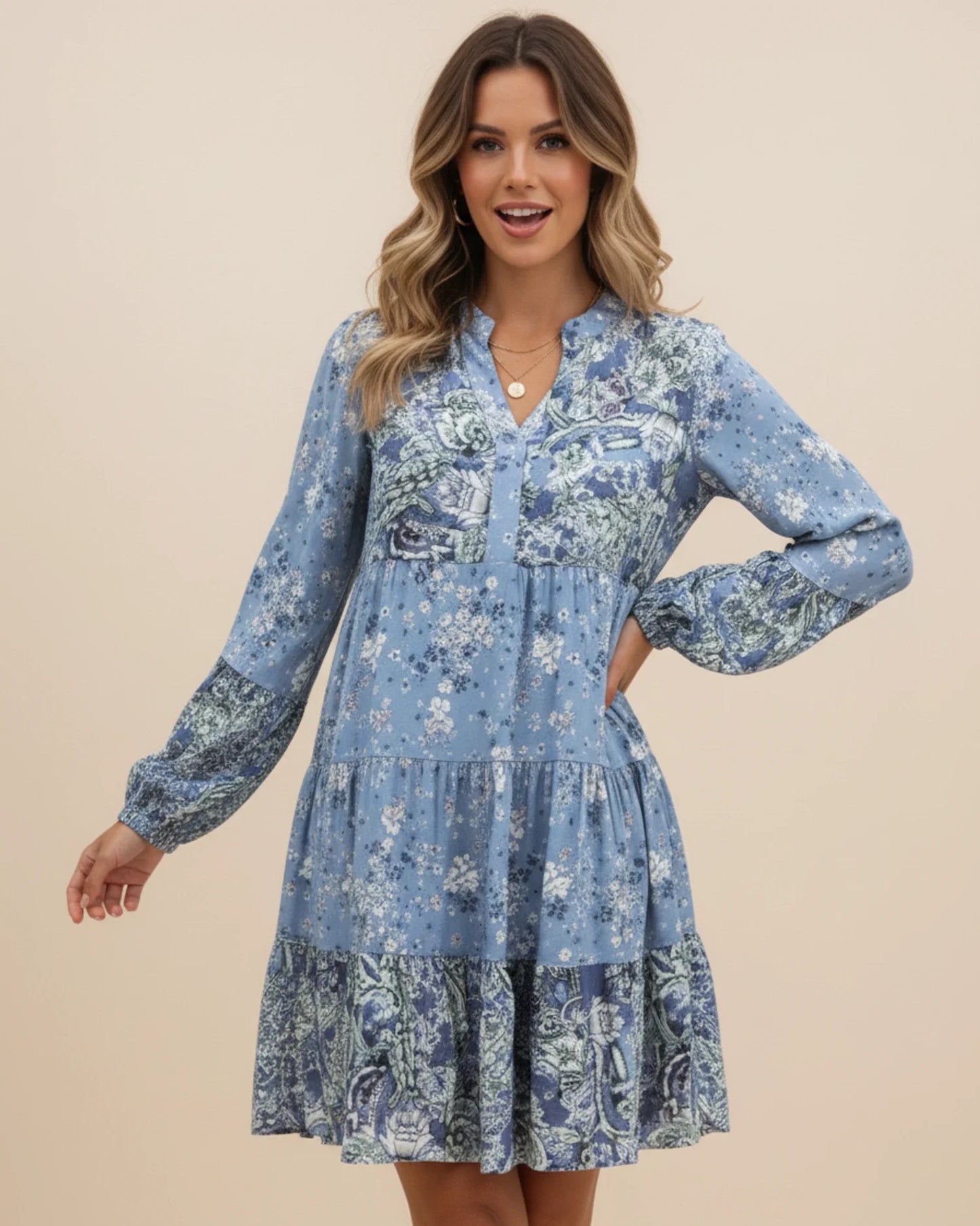 Robe Mini Fleurie Femme – Élégance Boho-Chic à Volants