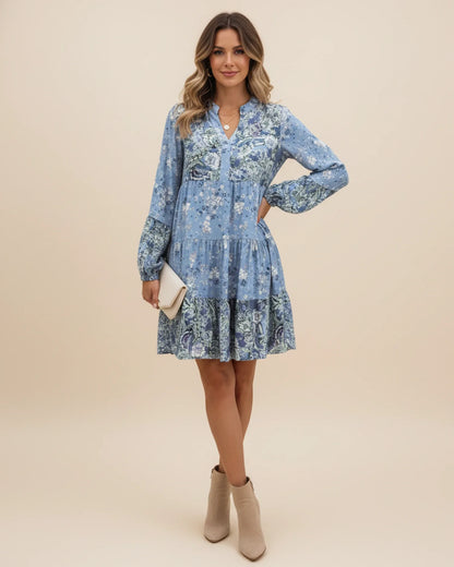 Robe Mini Fleurie Femme – Élégance Boho-Chic à Volants