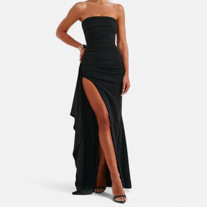 Robe bustier fendue pour femme – Style glamour contemporain, audacieux et élégant pour une soirée élégante