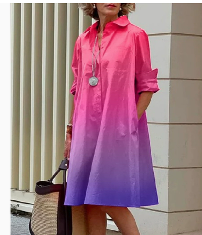 Vestido camisa para mujer con lunares polka dot – Corte fluido y elegante en mezcla de algodón